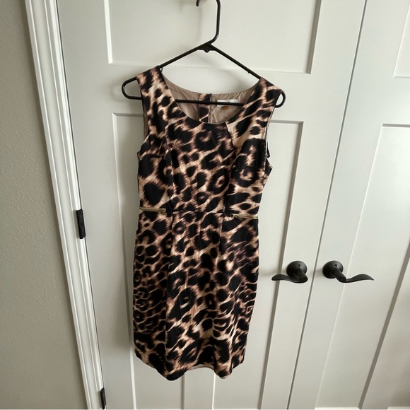Calvin Klein Dresses & Skirts - Leopard Print Sleeveless Dress, ladies 8p. School, professional, career, ready!